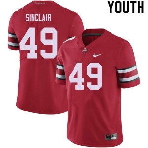 NCAA Ohio State Buckeyes Youth #49 Darryl Sinclair Red Nike Football College Jersey SWB4245OW